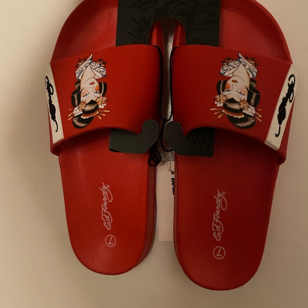 Kids Red Slide Sandals